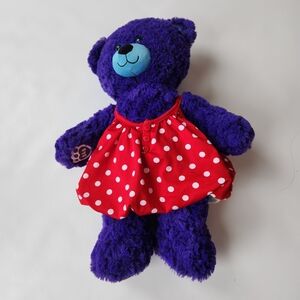 Build-A-Bear Disney Descendants Purple Plush Teddy with Red Polka Dot Dress